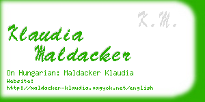 klaudia maldacker business card